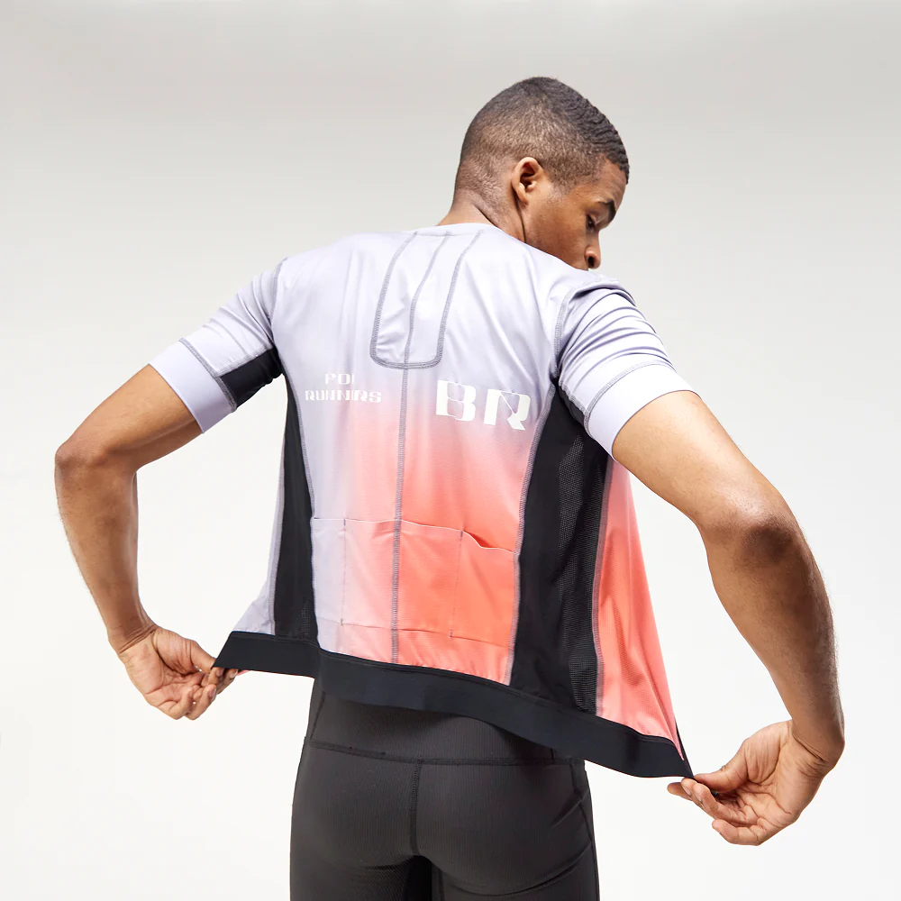Ares Flex™ Men's Two-Way Zip Performance Tee - Silver Grey Print - Image 5