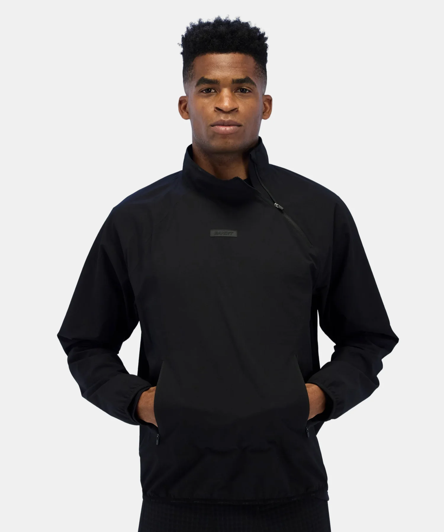 Hitaishō Zip Pullover, Unisex - Black - Image 2
