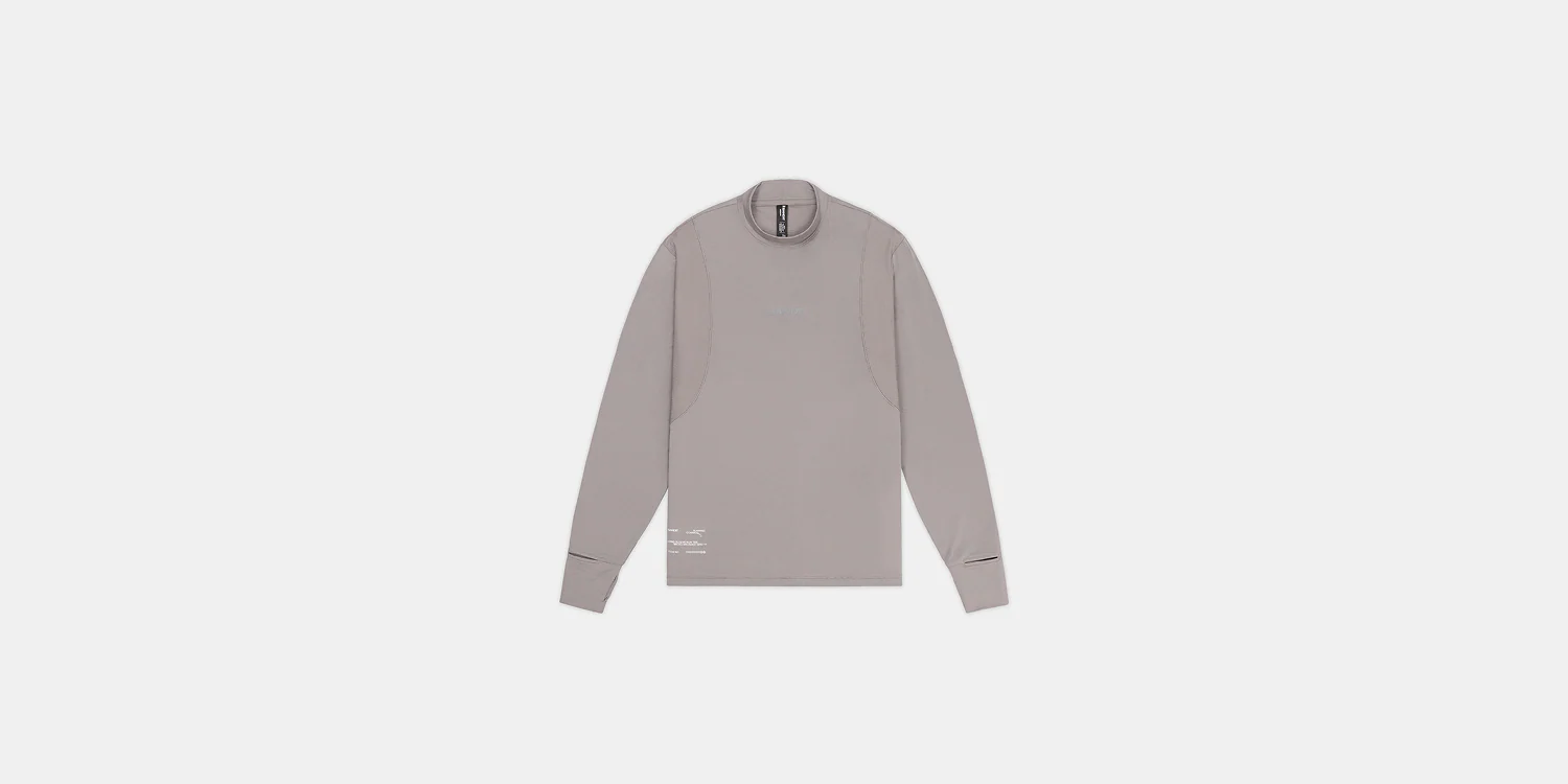 Men's AuraGrid™ Mockneck Long Sleeve - Zinc - Image 3
