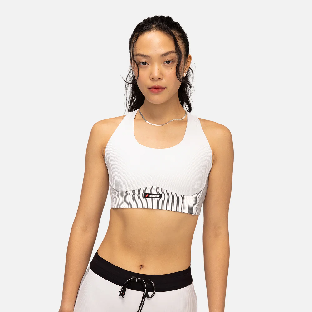 Cadence™ Corset Bra, White with Black - Bandit x ASICS - Image 3