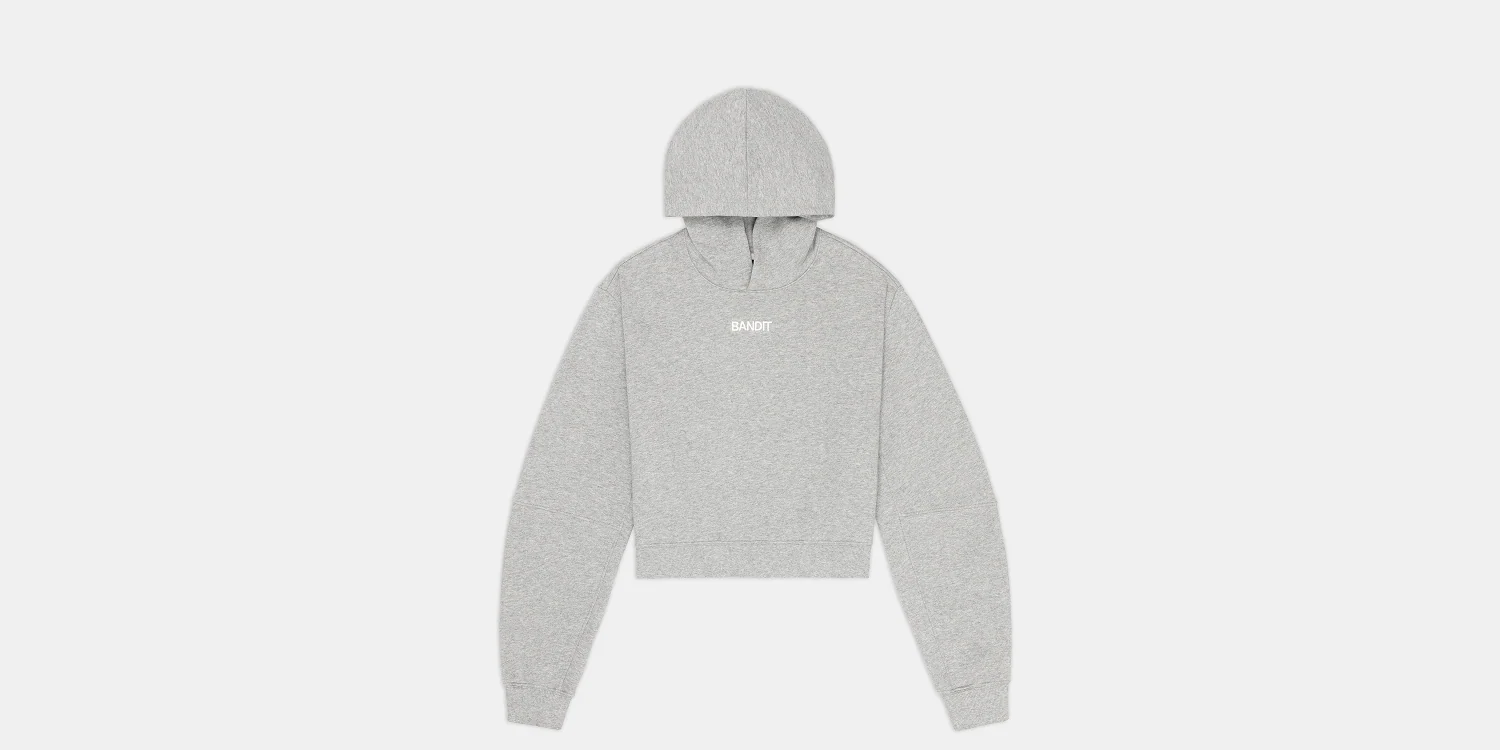 Women's Stitch Logo Cropped Hoodie - Heather Grey - Image 3
