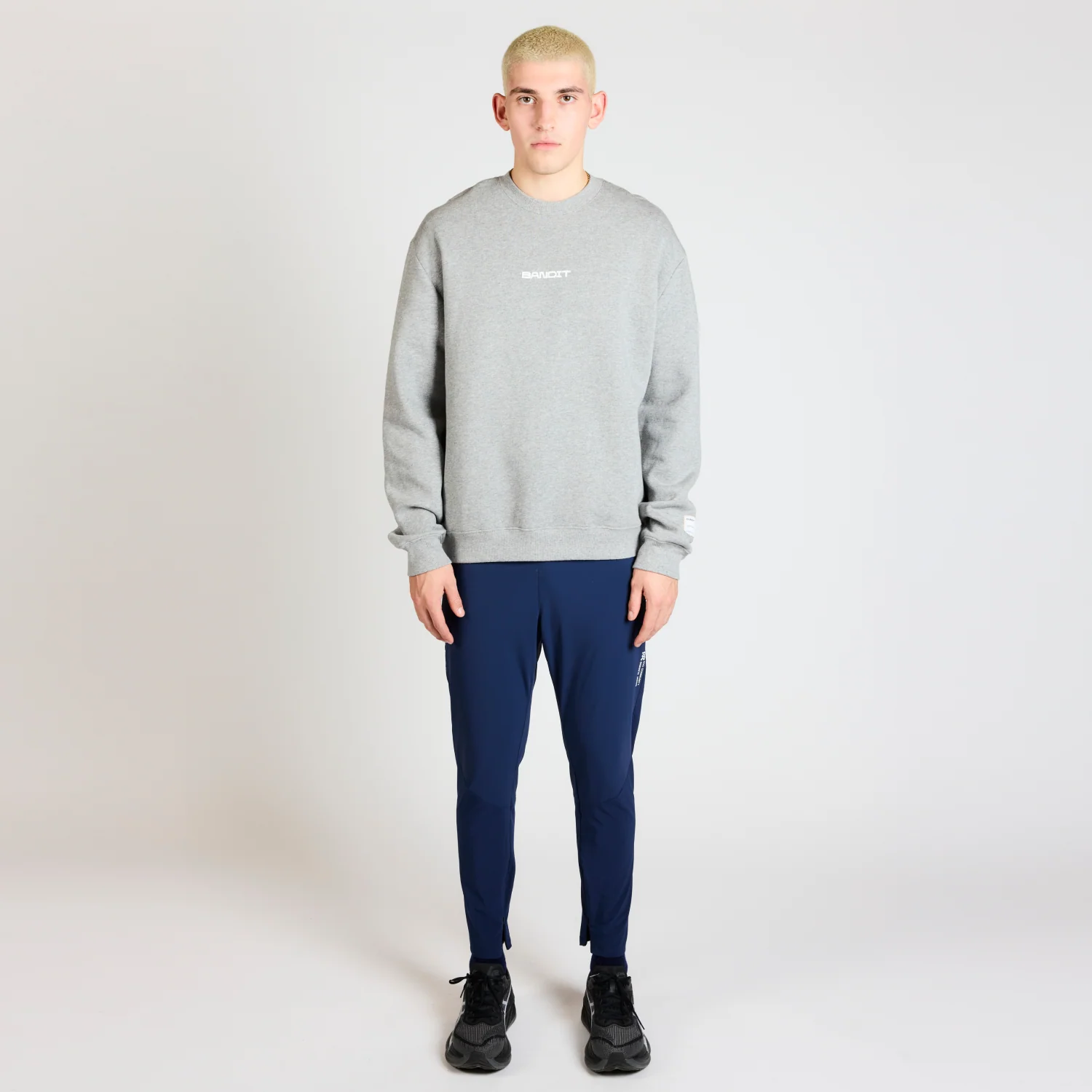 Cotton Fleece Evolve Running Crewneck - Heather Grey - Image 3