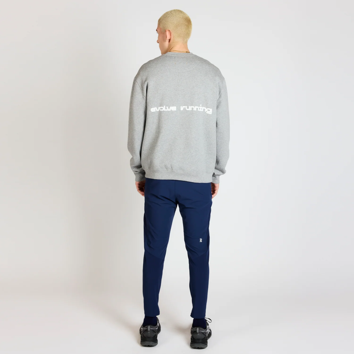 Cotton Fleece Evolve Running Crewneck - Heather Grey - Image 4