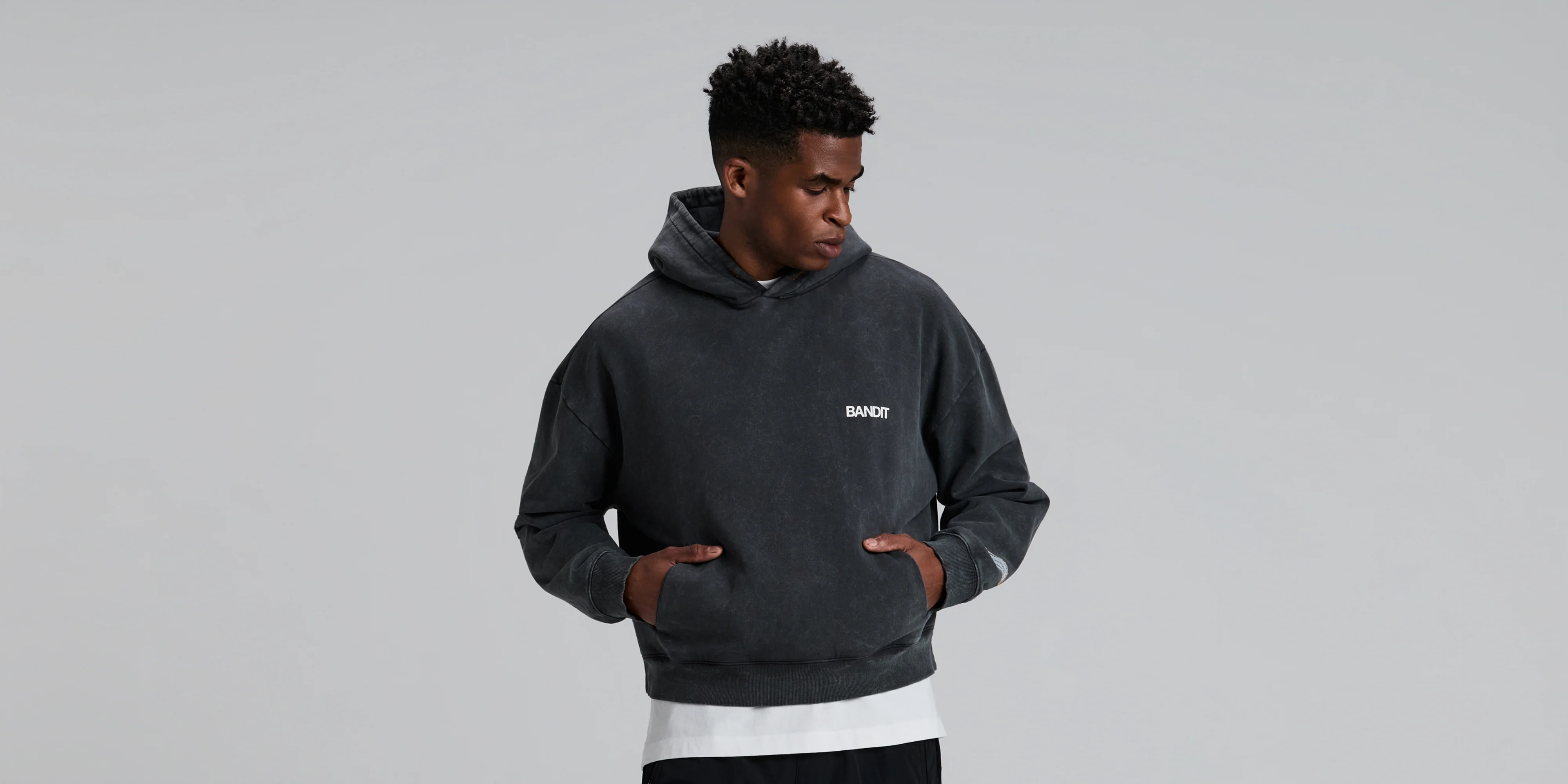 Unisex Chroma Wash Cropped Hoodie - Introspection Anthracite - Image 3