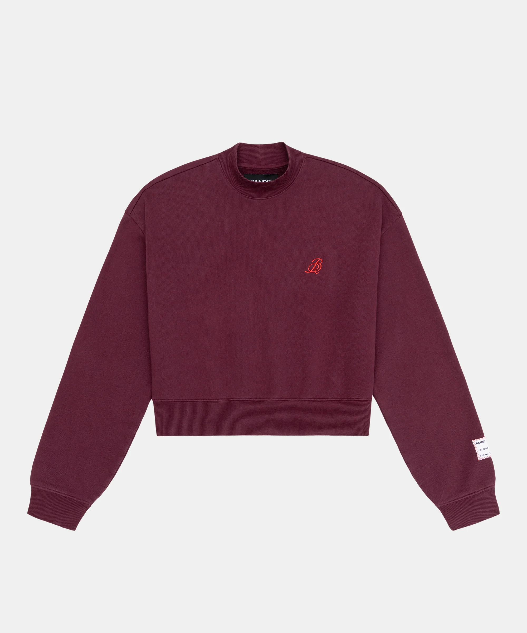 Cotton Fleece Women's Cropped Crewneck - Image 2