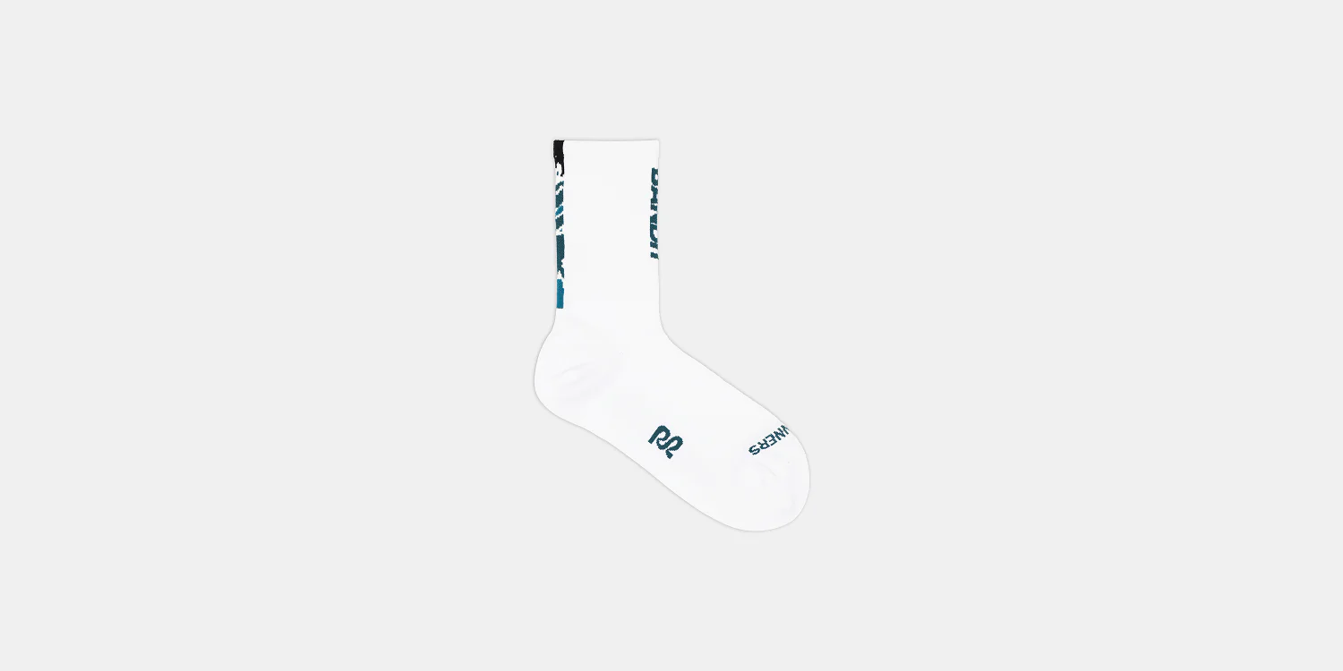 Lite Run™ Quarter Socks "Vertical Bandit" - White / Storm (2 Pack) - Image 3