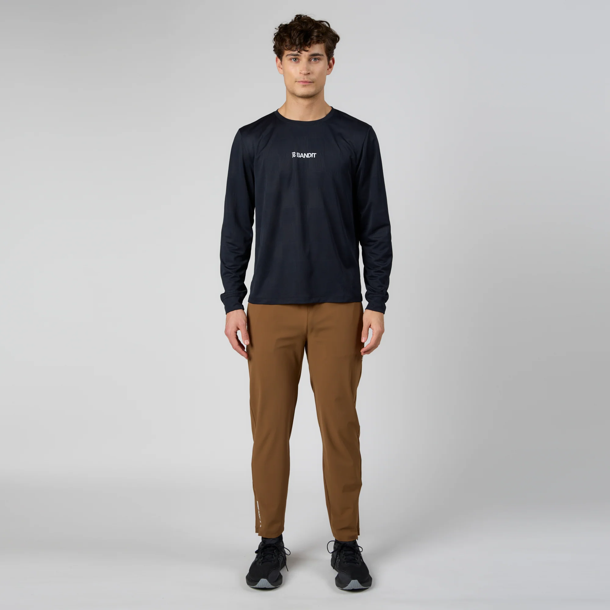 Bandit Cheque Jacquard Long Sleeve - Unisex, Black - Image 3