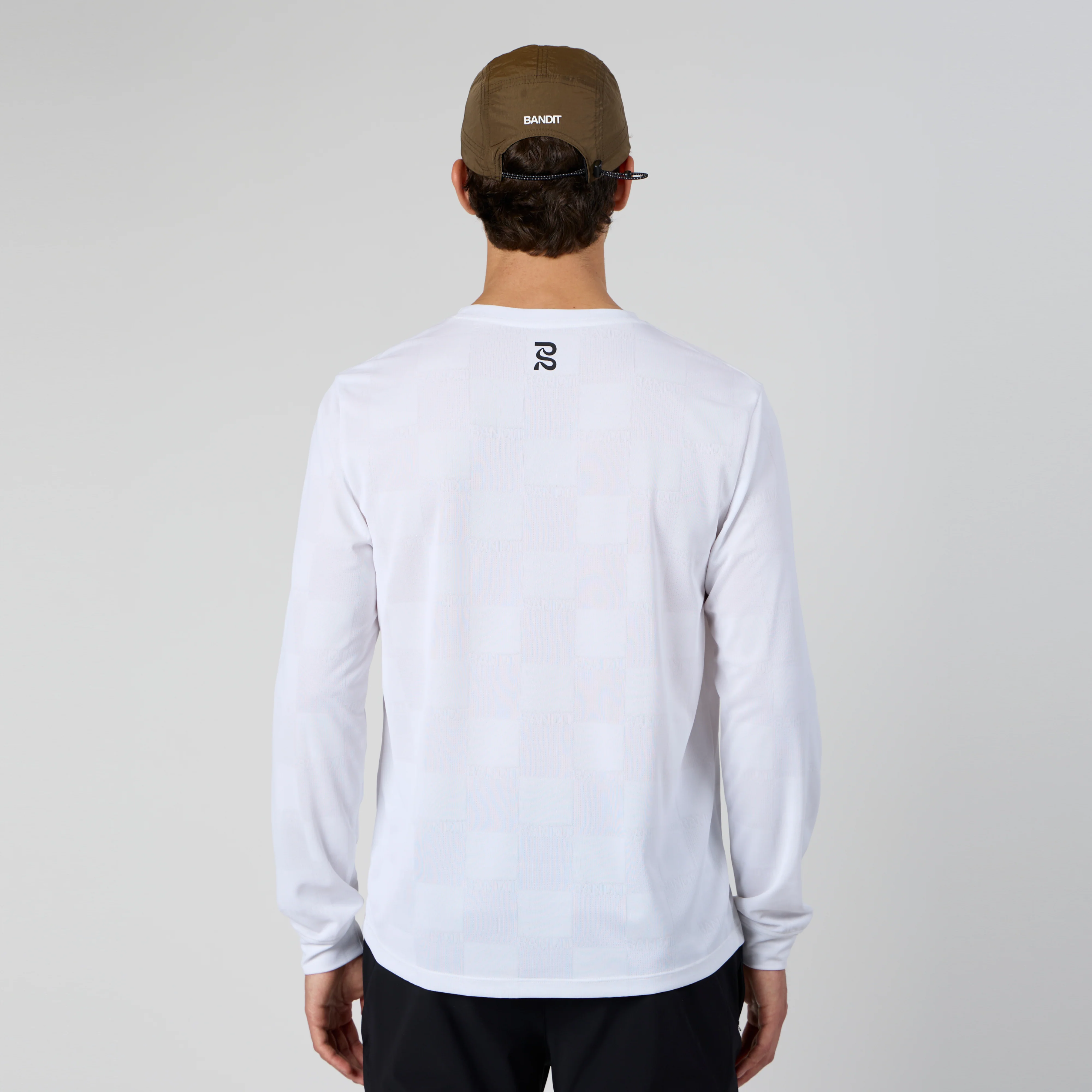 Bandit Cheque Jacquard Long Sleeve - Unisex, White - Image 2
