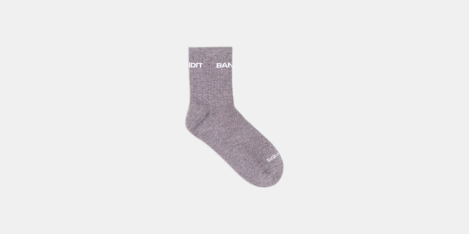 Merino Wool Run Socks - Haze / White (2 Pack) - Image 3