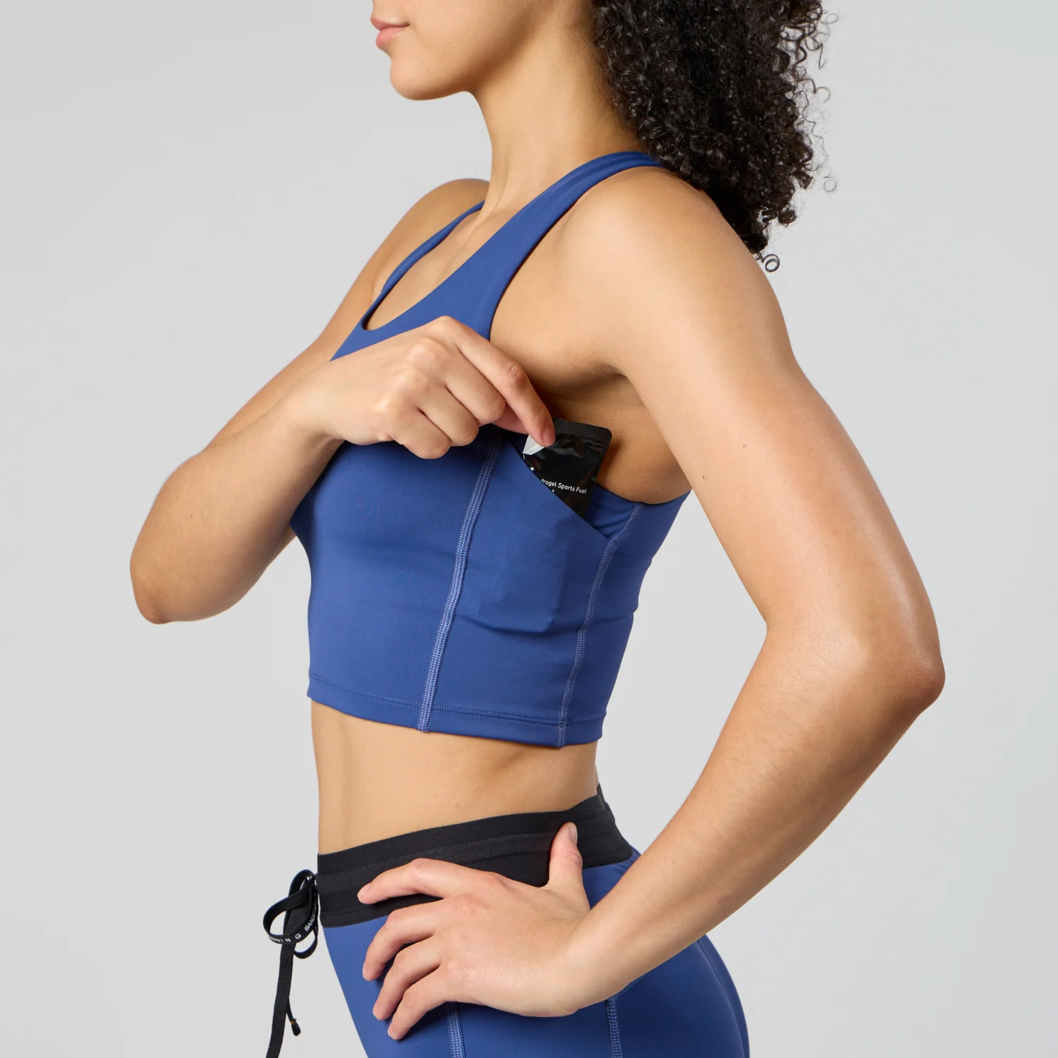 Stamina™ Scoop Neck Race Crop - Space Blue - Image 3