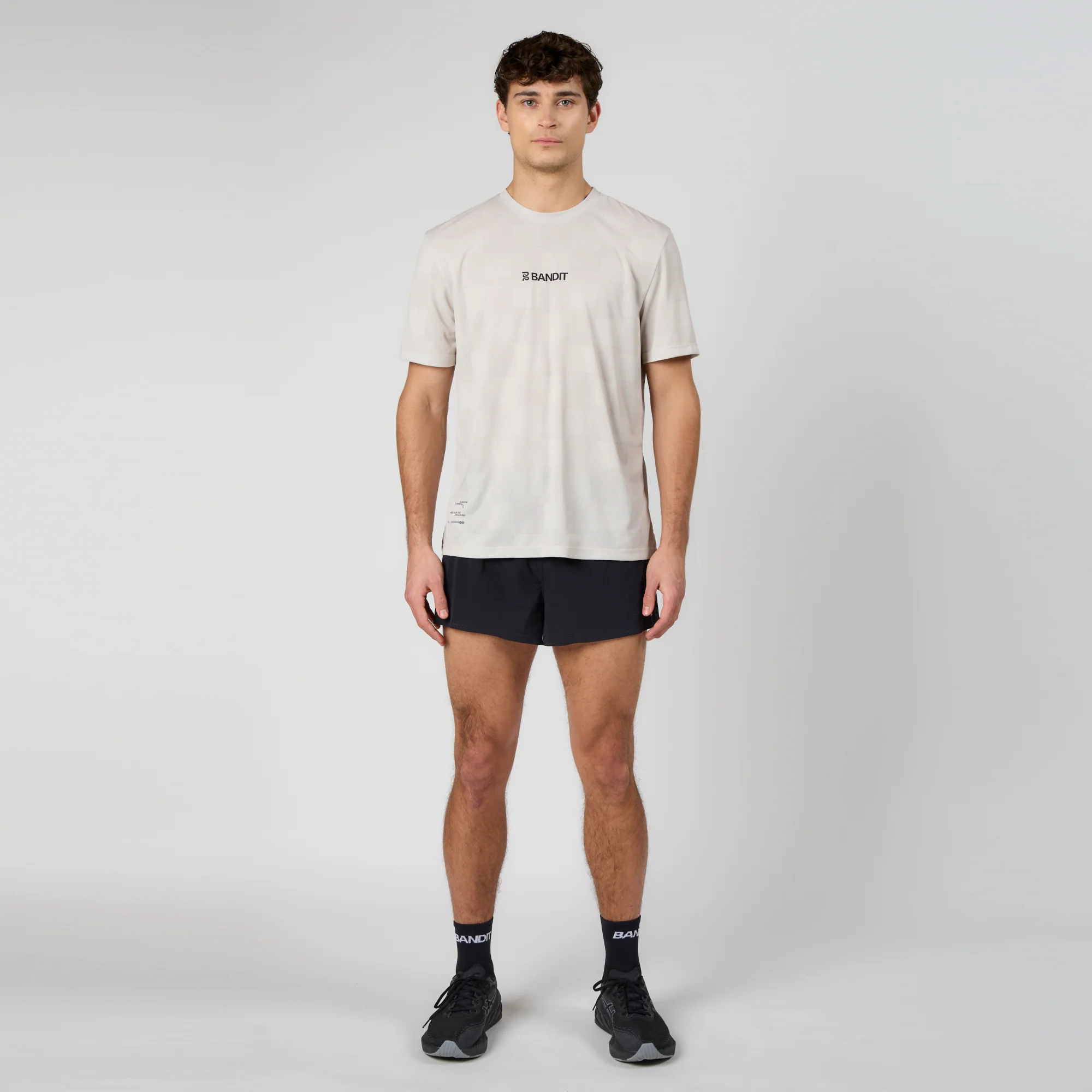 Bandit Cheque Jacquard Tee - Unisex, Champagne - Image 3