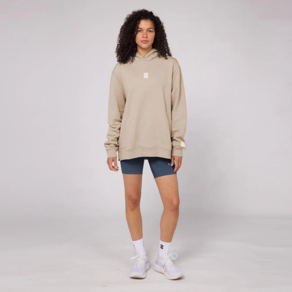 The Cotton Fleece Abstract Thinker Hoodie - Unisex, Stone - Image 3