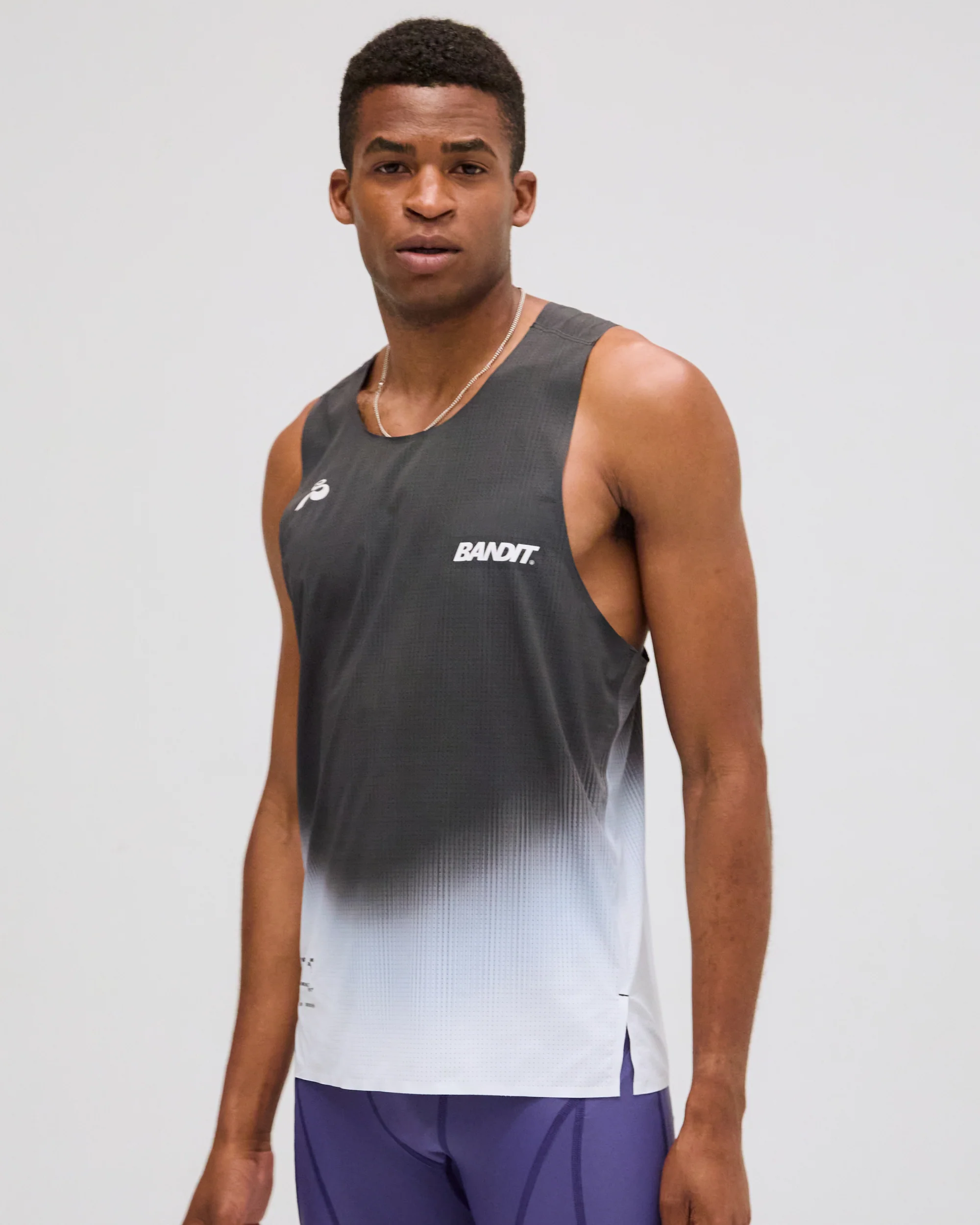 Vento™ Performance Singlet - Black with Chalk Gradient - Image 3