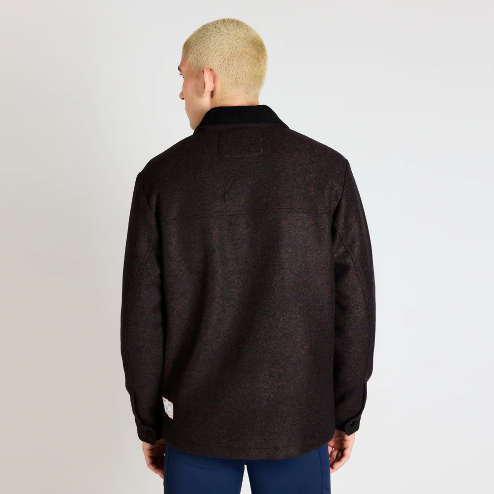 The Off Track Herringbone Wool Jacket, Unisex - Deep Amber Brown - Image 6