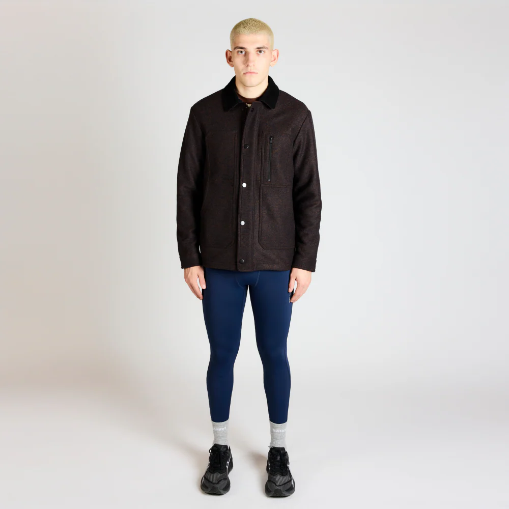 The Off Track Herringbone Wool Jacket, Unisex - Deep Amber Brown - Image 8